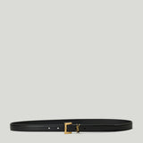 Saint Laurent Cassandre thin grained leather belt