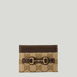 Gucci Horsebit GG canvas card case