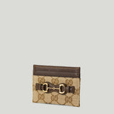 Gucci Horsebit GG canvas card case