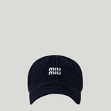 Miu Miu Velvet logo baseball cap