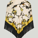 La DoubleJ Reversible Fringe silk foulard