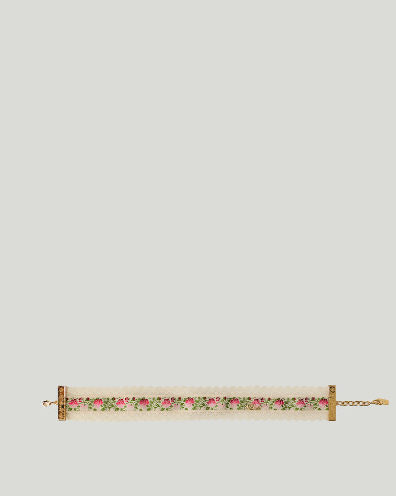 CHLOÉ Ribbon lace-trimmed floral-jacquard choker