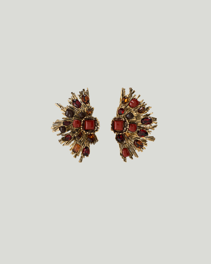 Saint Laurent Sunrise embellished clip-on earrings