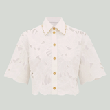 Zimmermann Mahon embroidered crop shirt