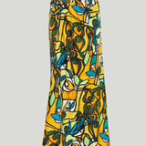 Christopher Esber Printed draped silk maxi skirt