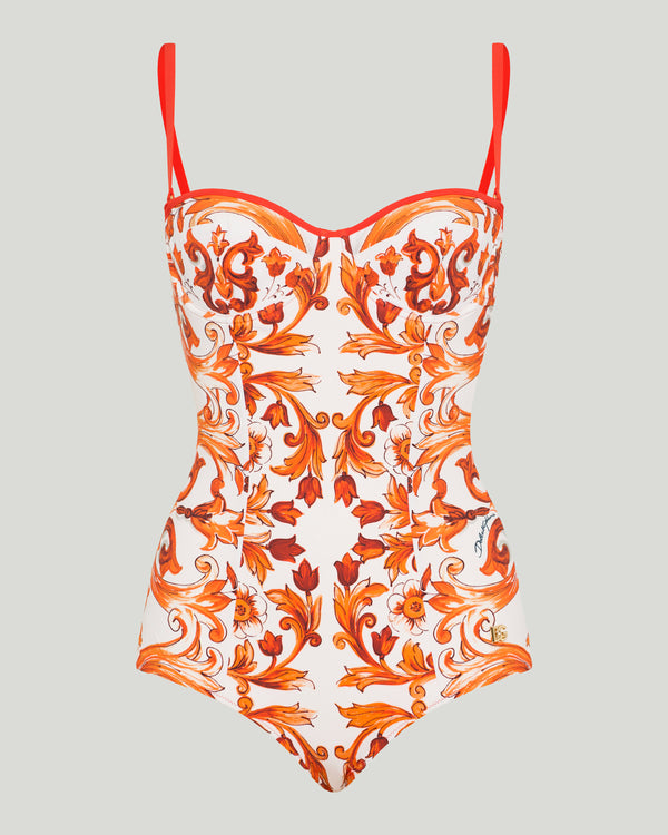 Dolce & Gabbana Majolica print one-piece swimsuit