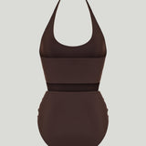 Alaïa Knot bonded jersey one-piece swimsuit