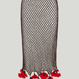 Alaïa Floral crochet midi skirt