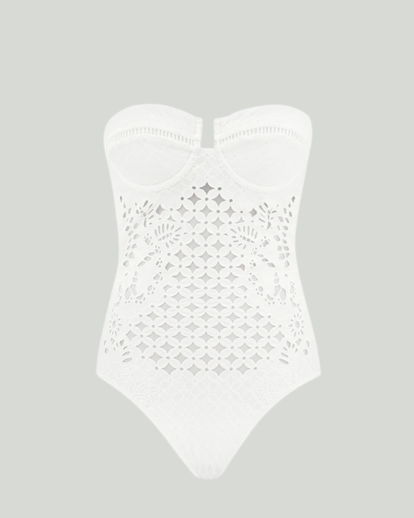 Zimmermann Indra embroidery one-piece swimsuit