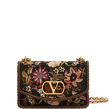 Vain small beaded shoulder bag with floral embroidery
