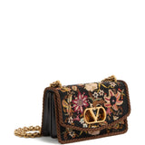 Vain small beaded shoulder bag with floral embroidery