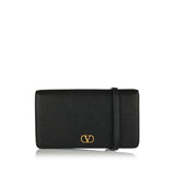 VLogo leather clutch