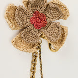 Chloé Raffia flower key ring