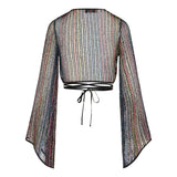 Zig Zag crop top with wide sleeves