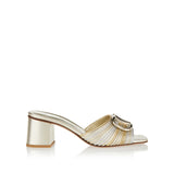 VLogo Signature metallic slide sandals
