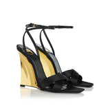 Lucienne satin crepe wedges