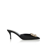 Efflorescence satin mules