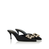 Efflorescence satin mules