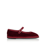 Piedattere Mary Jane velvet flat shoes