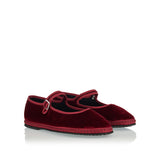 Piedattere Mary Jane velvet flat shoes