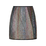 Metallic knit mini skirt