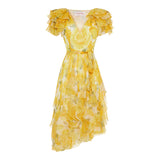 Valentino Garavani Gaille Rose papier floral chiffon dress