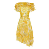 Valentino Garavani Gaille Rose papier floral chiffon dress