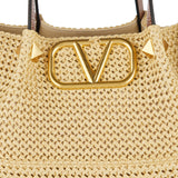 Medium straw summer tote bag