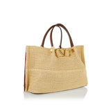 Medium straw summer tote bag