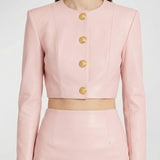 Cropped leather jacket