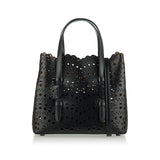 Mina 20 small laser-cut leather tote