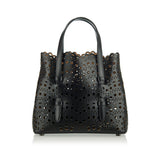 Mina 20 small laser-cut leather tote