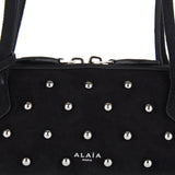 Le Teckel studded suede medium bag