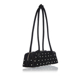 Le Teckel studded suede medium bag