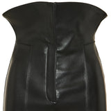McQueen Fold-over waist leather skirt