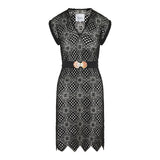 Kallos Shell crochet mini dress