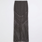 Moeva Mercantour metallic knit maxi skirt