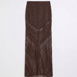 Moeva Mercantour metallic knit maxi skirt