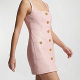Balmain Short sleeveless leather dress