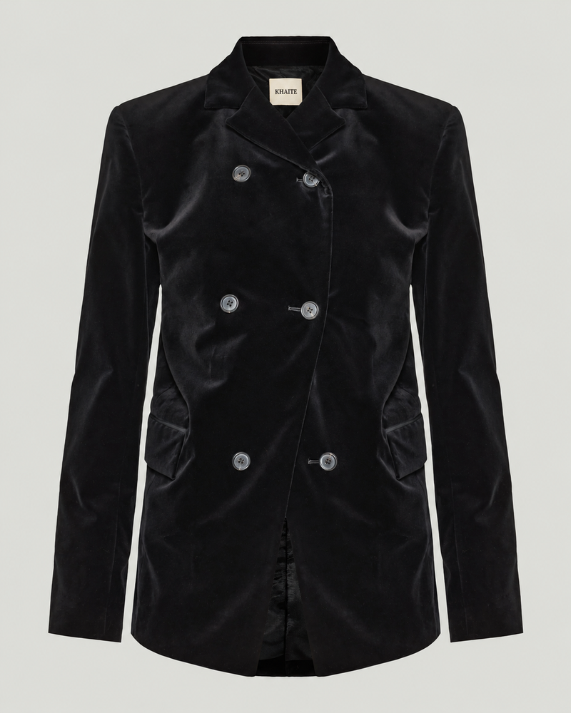 Khaite Rolo double-breasted velvet blazer