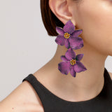 Double Orchids crystal earrings