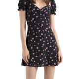 Carnations print short dress