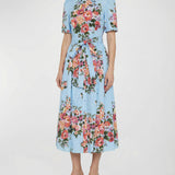 Dolce & Gabbana Floral belted cotton-poplin shirt dress