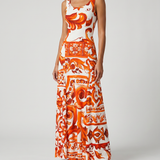 Dolce & Gabbana Majolica print long dress