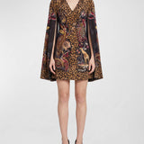 Etro Leopard-print cape-sleeve mini dress