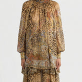 Silk blouse with scarf detail