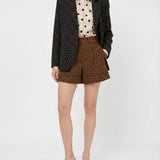 Printed stretch wool-blend blazer