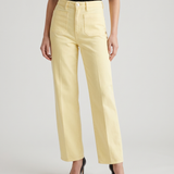 Frame High rise slim wide cotton-blend wide-leg jeans