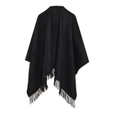 Reversible wool-cashmere cape
