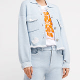 Fringed denim jacket